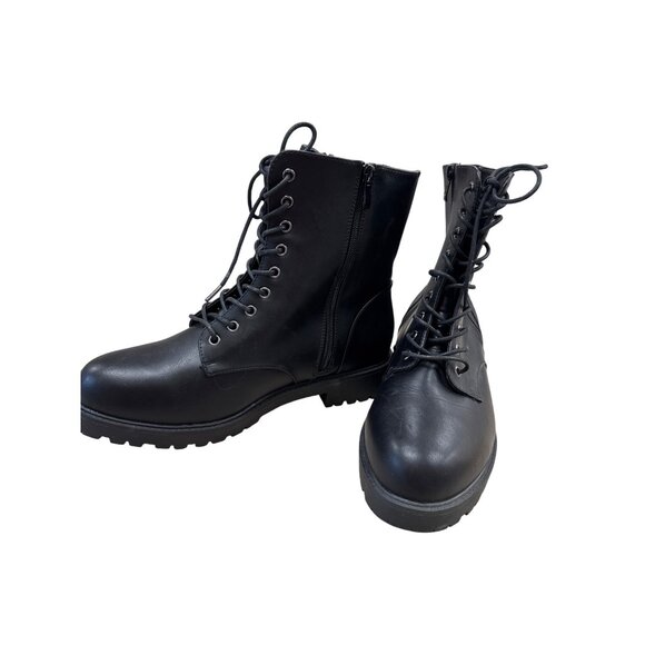 Torrid Mens Black Mid-Calf Boots Size 10.5 Lace-Up & Zip Closure SKU 7040 - Picture 2 of 10